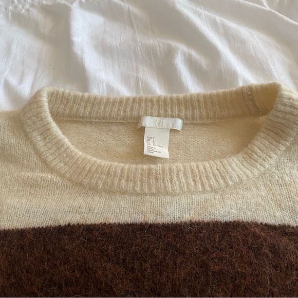 H&M oversized color block knit Crewneck sweater size large - Picture 5 of 10